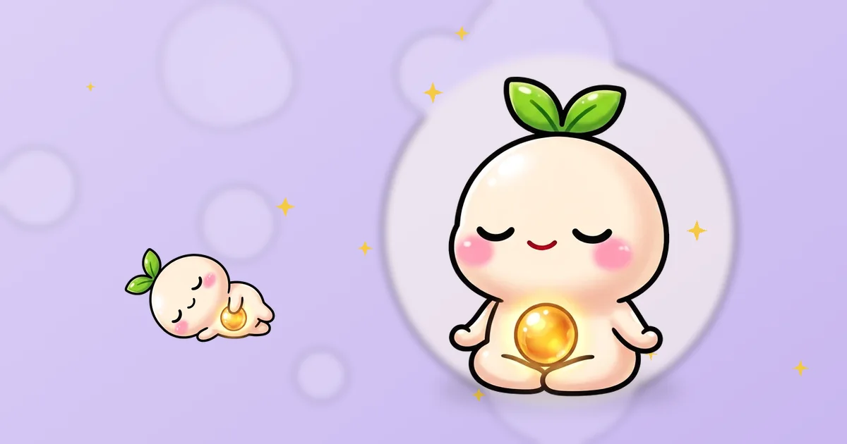 Kipetchi qui médite paisiblement pendant qu'un autre Kipetchi fait la sieste, sur fond lavande